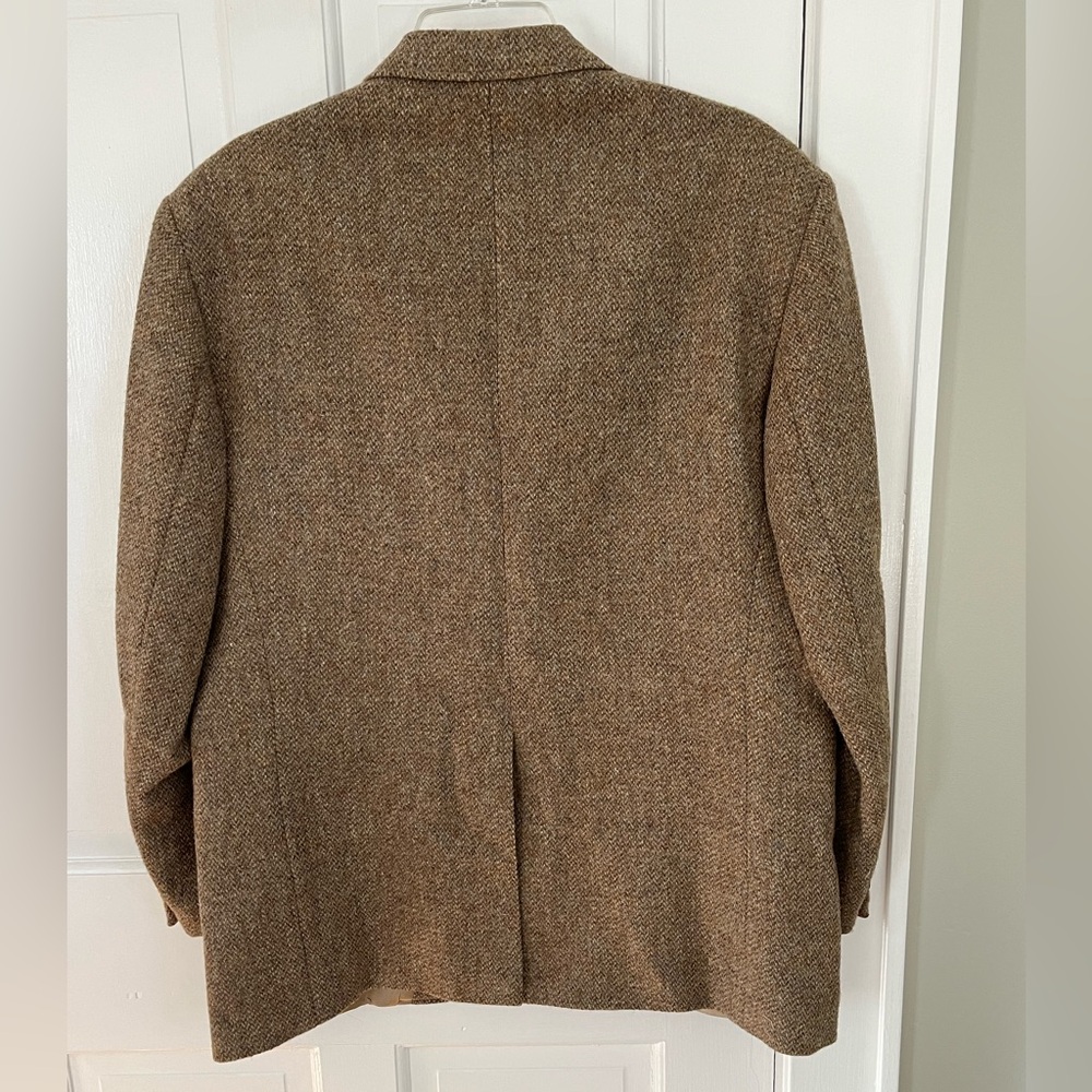 VINTAGE HARRIS TWEED MENS JACKET 100% Handwoven Wool Made for Orvis Size 42R - Picture 6 of 15